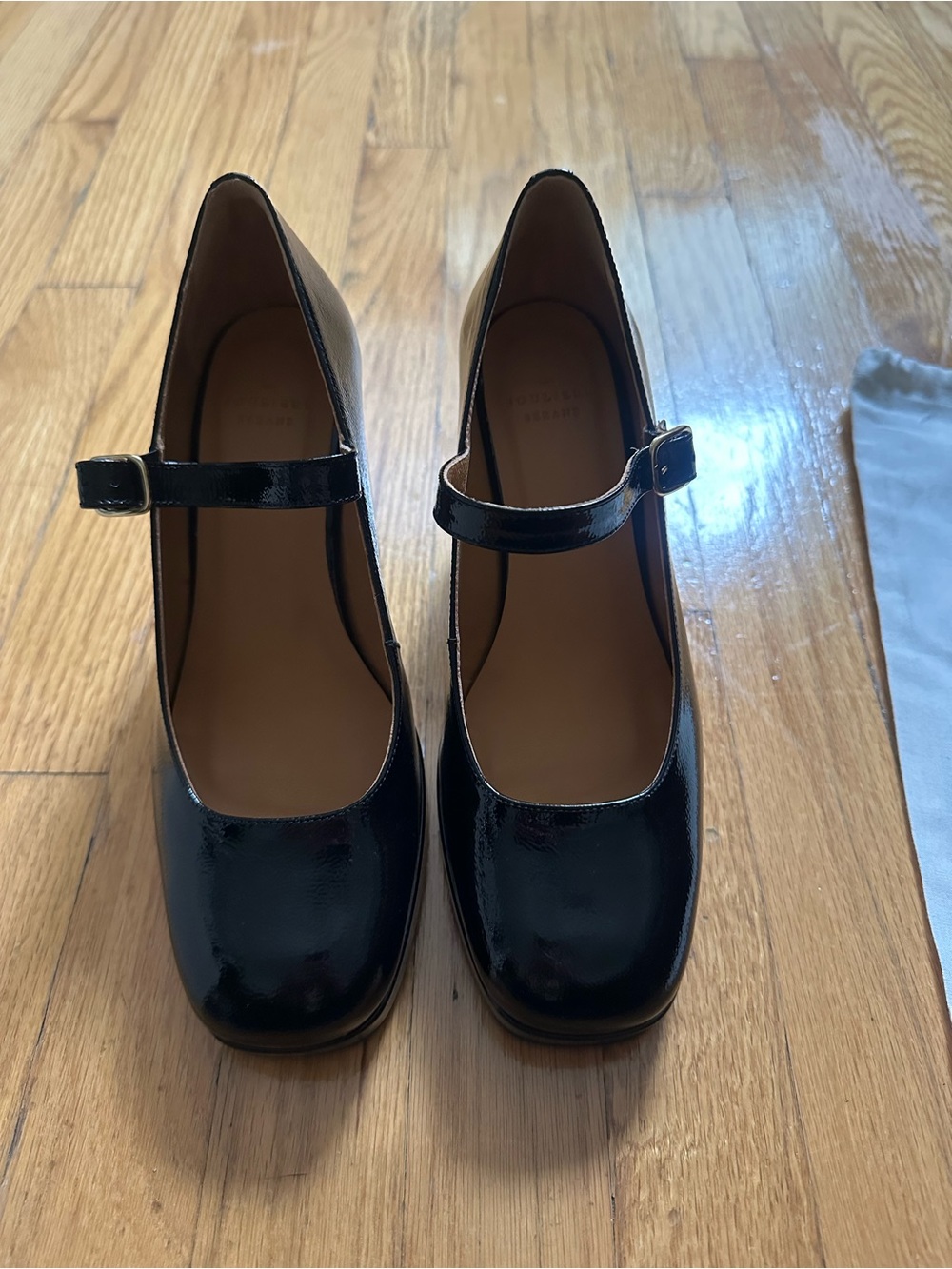 Sezane Black Patent Mary Jane Pumps